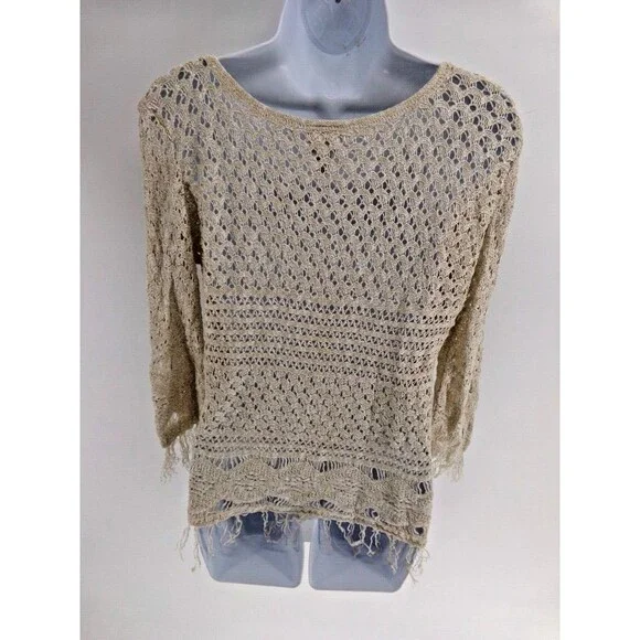 Daytrip By: Buckle, weave, Crouchet top, boho, Size S, 3/4 sleeves - Picture 3 of 6